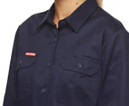 Hard Yakka Women's Cotton Drill Long Sleeve Shirt - Navy