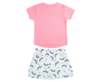 Gem Look Baby Unicorn Pyjama 2-Piece Set - Mid Pink/Light Blue