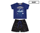 Gem Look Baby UFO Pyjama 2-Piece Set - Navy/Black