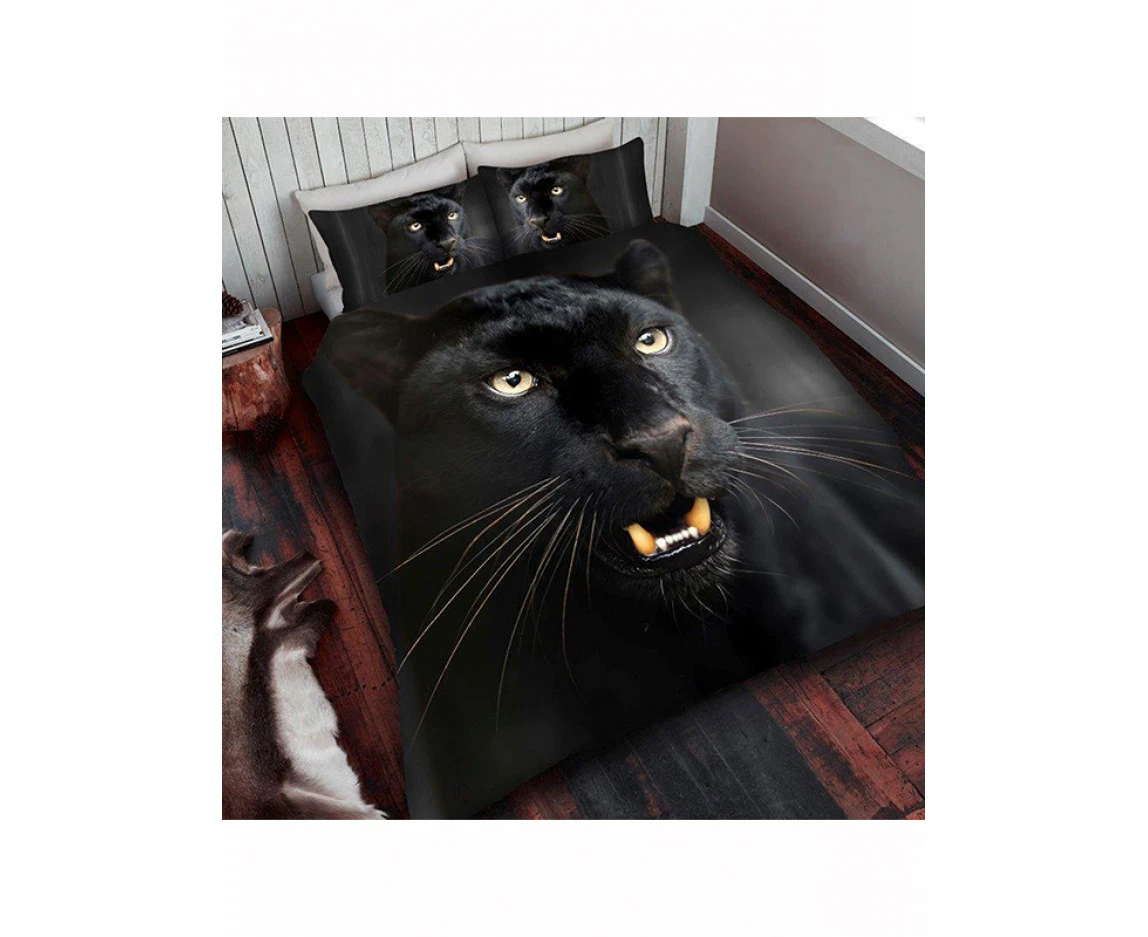 Black Panther Single Duvet Cover and Pillowcase Set