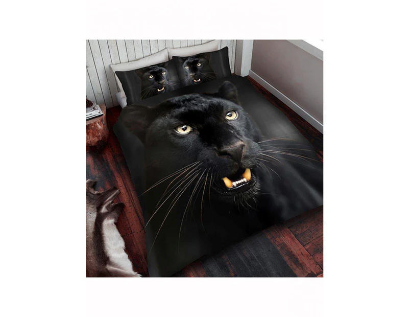 Black Panther Single Duvet Cover and Pillowcase Set