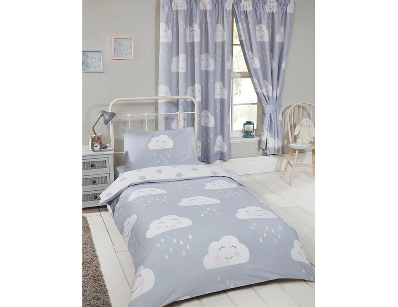 Happy Clouds Junior Toddler Duvet Cover and Pillowcase Set