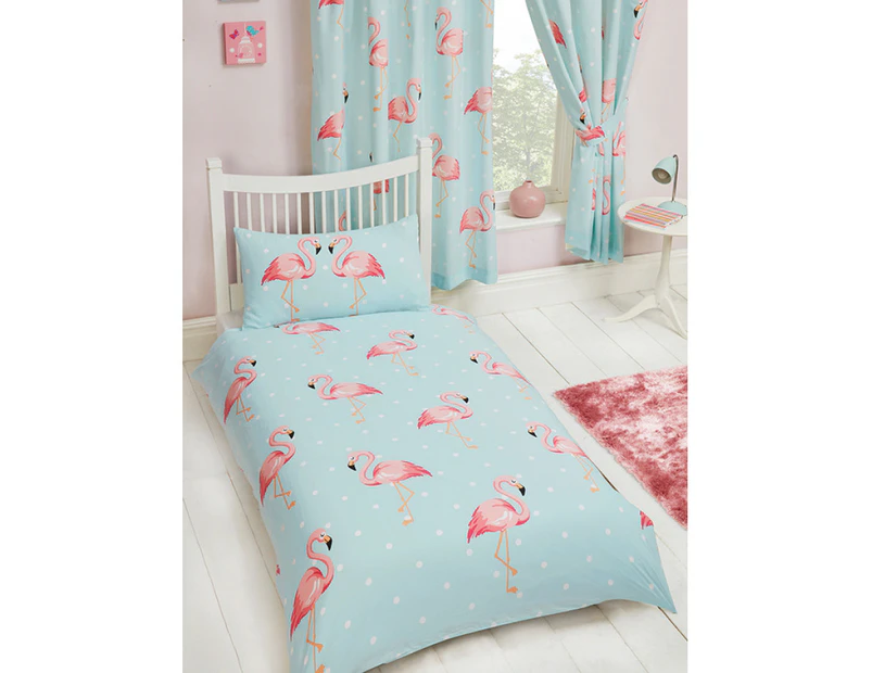 Fifi Flamingo Double Duvet Cover and Pillowcase Set