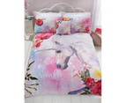 Sparkle Unicorn Single Duvet Cover and Pillowcase Set