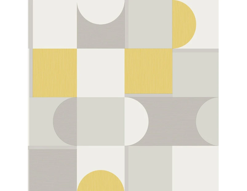 Marino Oslo Geometric Wallpaper Mustard Fine Decor FD42388