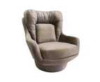 Hemingway Velvet Lounge Chair - Pebble Grey