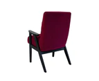 Kennedy Velvet  Chair - Marsala - Black Wood Leg
