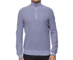 Polo Ralph Lauren Men's Cotton Mesh Half Zip Sweater - Blue Heather