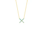 14K Yellow Gold X Pendant Necklace, 16" To 18" Adjustable - Yellow