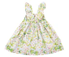 Bobbie Fox Girls' Green Floral Ava Dress - Multi