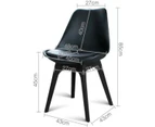 Huston Set of 4 Retro Padded Dining Chair - Black - Free Shipping