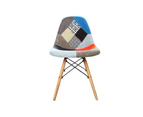 Charles Eames Set of 4 Retro Beech Fabric Dining Chair - Multi Colour - Free Shipping