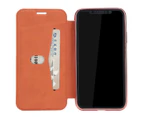 iPhone X Case Card Slot Leather Wallet TPU Cover Shockproof - Rose-Gold