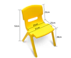 120x60cm Yellow Rectangle Kid's Table and 6 Yellow Chairs