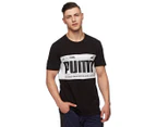 Puma Men's Graphic Logo Block Tee - Cotton Black