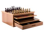 10-in-1 Wooden Board Game Set