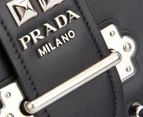 Prada Cahier Small Leather Crossbody Bag - Black