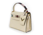 Valentino Pebbled Leather Handbag - White