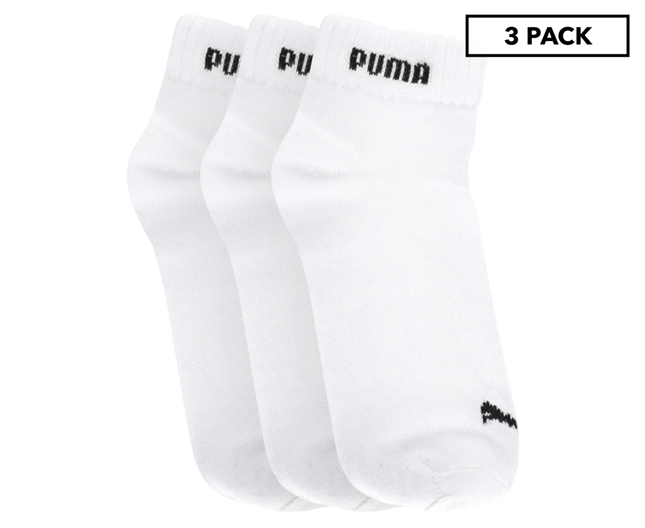 Puma Quarter-V Socks 3-Pack - White