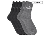 Puma Short Crew Socks 5-Pack - Anthracite Melange