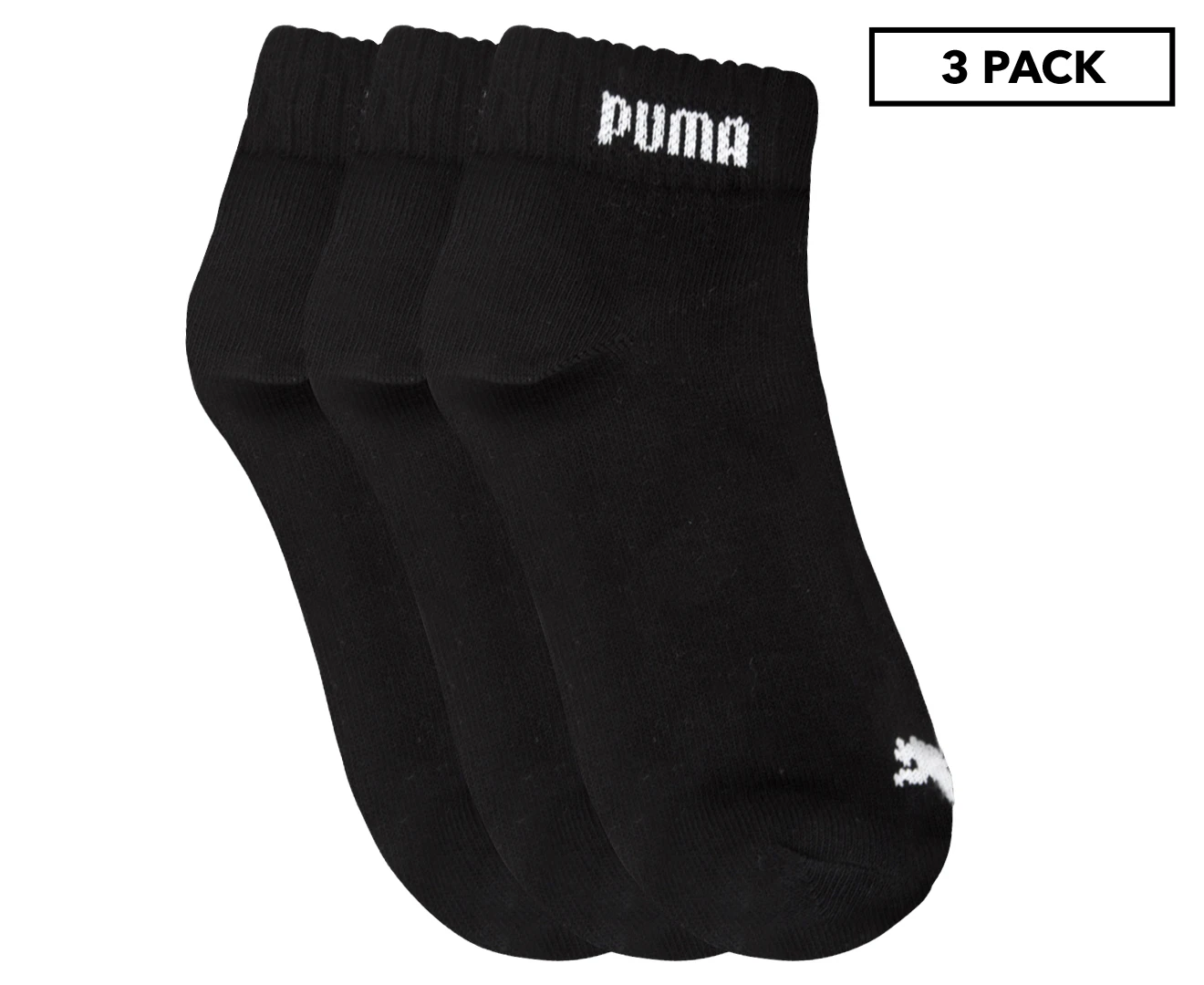 Puma Quarter-V Socks 3-Pack - Black