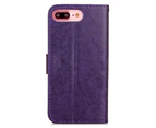iPhone 8 Plus / 7 Plus Wallet Case Flip PU Leather Stand Cover - Purple