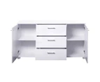 KERTO High Gloss Sideboard Buffet  Storage Cabinet Cupboard in  White -free Shipping