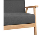 Kingston 2 Seater Fabric Sofa Chair - Grey - Free Shipping