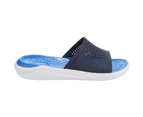 Crocs Mens LiteRide Lightweight Comfortable Slider Beach Sandals - Navy/White