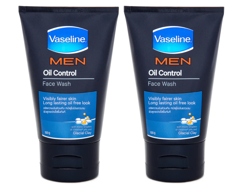 2 x Vaseline Men Oil Control Face Wash 100g