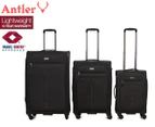 Antler Aura 3-Piece 4W Softcase Luggage/Suitcase Set - Black