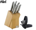 Furi 9-Piece Pro Wood Knife Block Set w/ Diamond Sharpener
