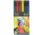 Koi Coloring Brush Pens 6/Pkg-Assorted