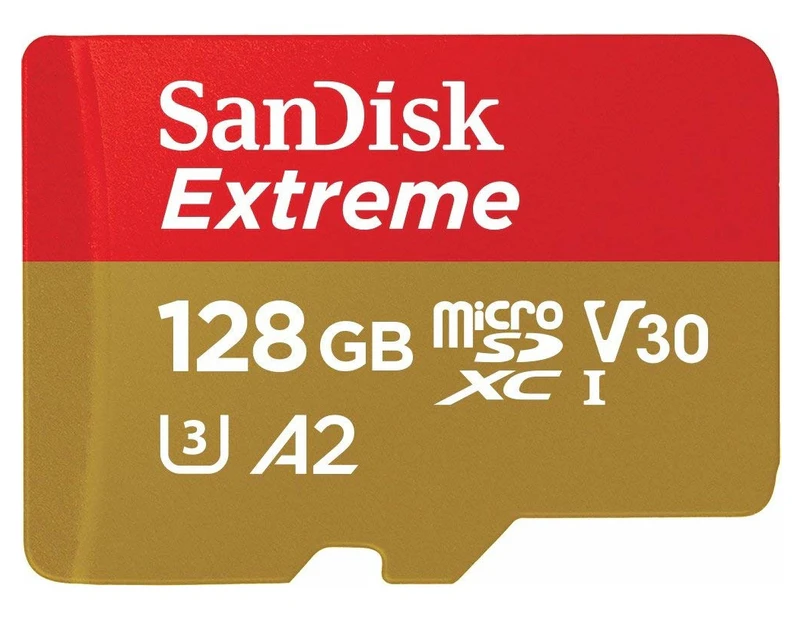 SANDISK SDSQXA1-128G-GN6MATF Extreme A2 V30 UHS-I/U3 160R/90W  WITH SD ADAPTER