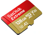 SANDISK SDSQXA1-128G-GN6MATF Extreme A2 V30 UHS-I/U3 160R/90W  WITH SD ADAPTER