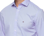 Tommy Hilfiger Men's Slim Fit Pinpoint Solid Long Sleeve Shirt - Periwinkle