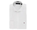 Tommy Hilfiger Men's Slim Fit Pinpoint Solid Long Sleeve Shirt - White