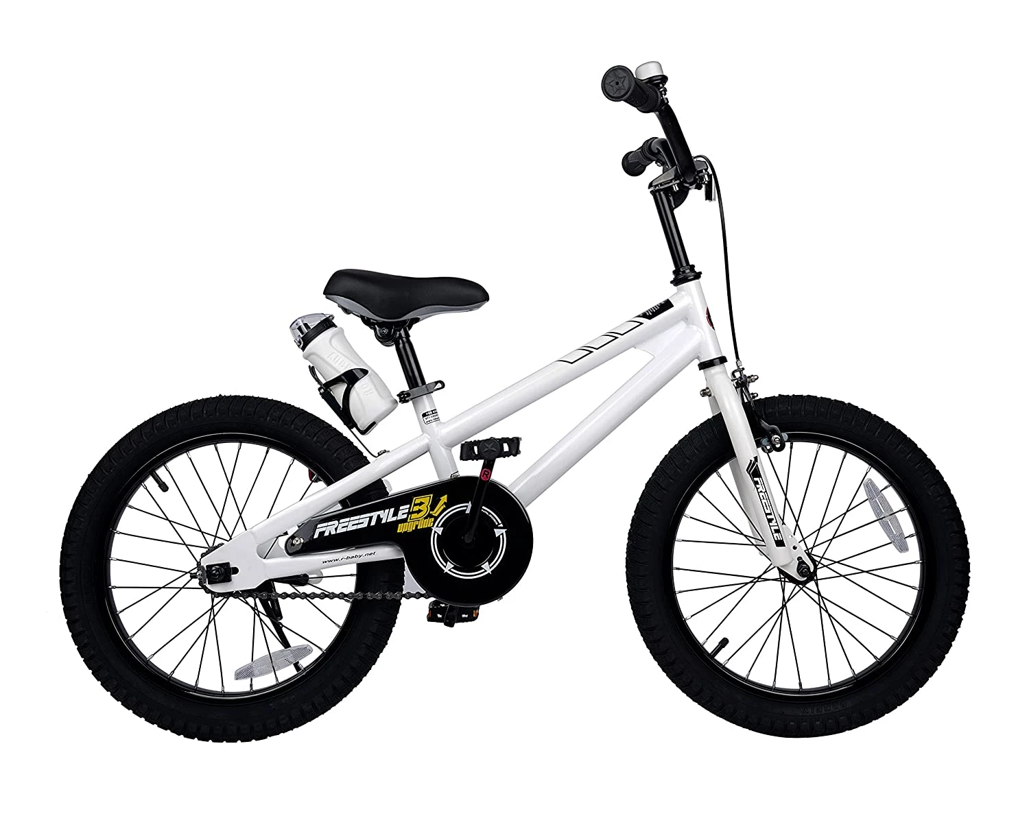 RoyalBaby BMX 16'' Freestyle Kids Bike, Boy's Bikes Girl's Bicycle Kickstand Water Bottle & Bell 16 inch Wheels, White