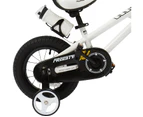 RoyalBaby 12''BMX Freestyle Kids Bike, Boy's Bikes,Girl's Bikes Training Wheels,Water Bottle & Bell, 12 inch Wheels,White