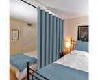 Extra Wider Blockout Curtain for Bedroom/Living Room, Double Wide Blackout Curtains for Patio Door, Room Divider Privacy Curtains, Stone Blue