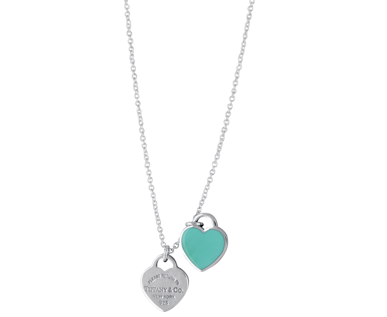 Tiffany & Co. Return To Tiffany Mini Double Heart Tag Pendant Necklace