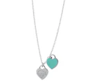 Tiffany & Co. Return To Tiffany Mini Double Heart Tag Pendant Necklace - Silver
