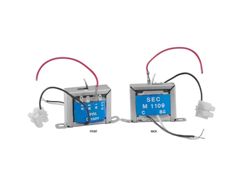MX306  5W 100V Line Transformer While Stock Last  Tappings For: 5, 2, 1 & 0.5 Watts (Output Power Is Halved On 70V Line)  5W 100V LINE TRANSFORMER