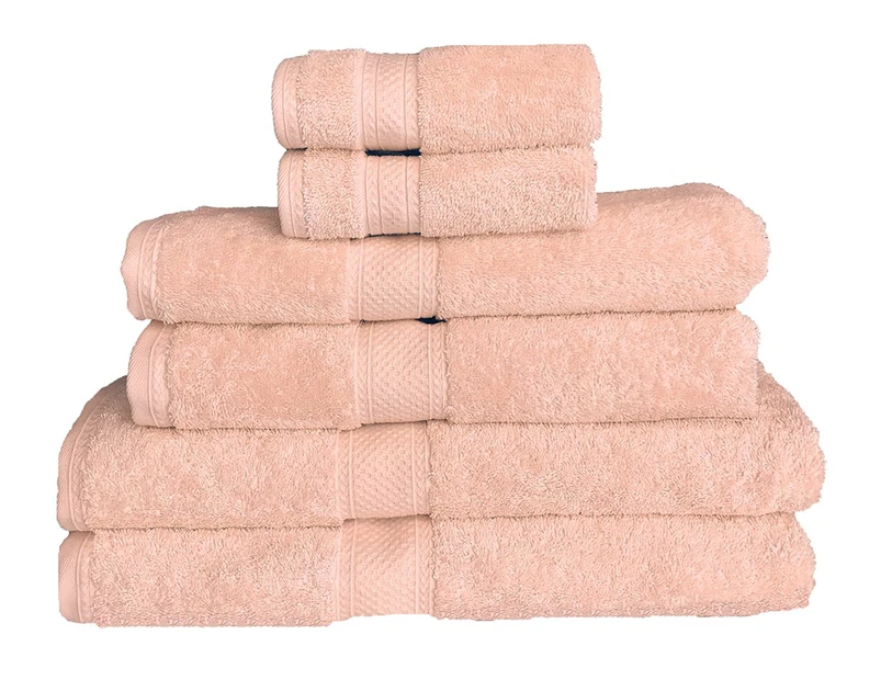 650GSM Real 100% Egyptian Cotton 7 Pieces Bath Sheet Set Peach