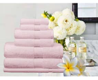 650GSM Real 100% Egyptian Cotton 7 Pieces Bath Sheet Set Soft Pink