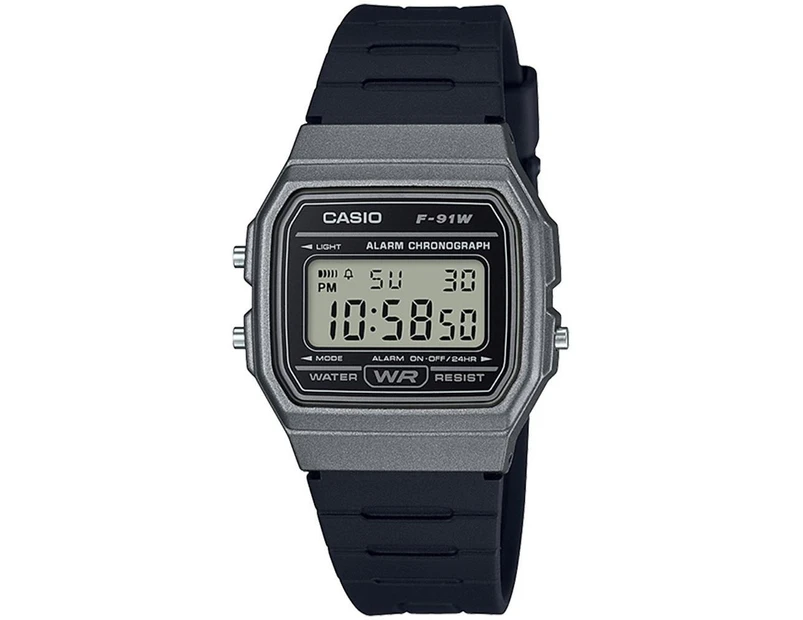 Casio 35mm F91WM-1B Casual Digital Resin Watch - Grey/Black