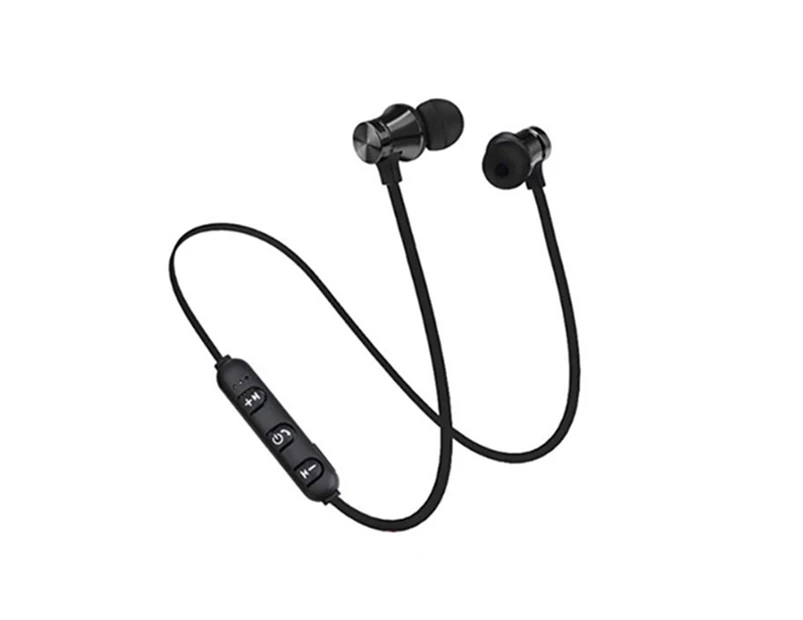 Select Mall Workout Headphones Playback Noise Cancelling Headsets with Built-in Magnet - BLACK