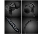 Select Mall Workout Headphones Playback Noise Cancelling Headsets with Built-in Magnet - BLACK