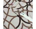Living Room Curtains Pair Eyelet Blockout Curtains for Bedroom, Geo Printed in Taupe and Brown Pattern, Sold by 2 Panels