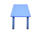 120x60cm Blue Rectangle Kid's Table and 8 Mixed Chairs